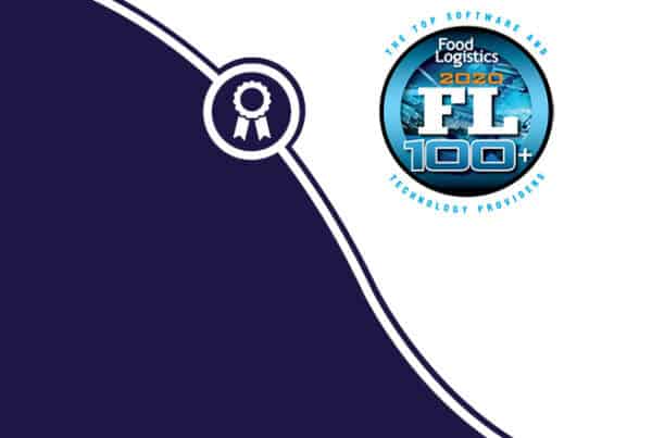 a logo for the 2020 top software and technology providers in food logistics