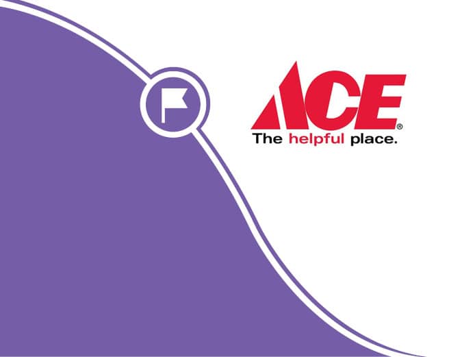 ace the helpful place logo on a purple background