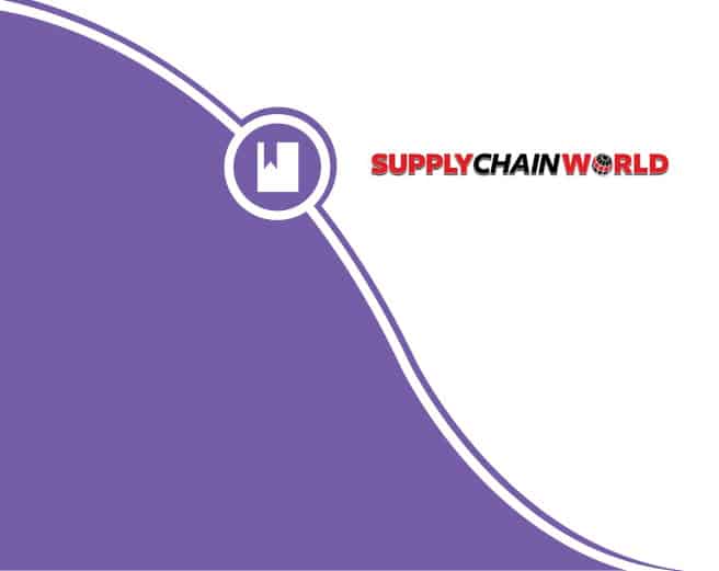 a purple background with supplychainworld written on it