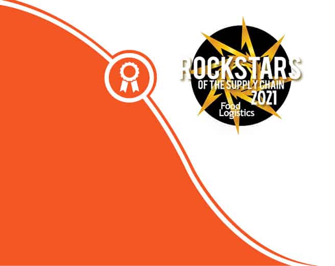 a logo for food logistics rockstars of the supply chain 2021