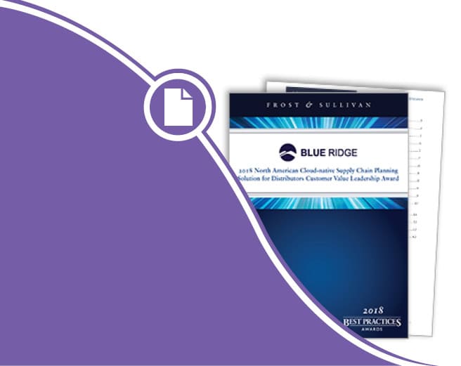 Frost & Sullivan Names Blue Ridge Best Solution for Distributors