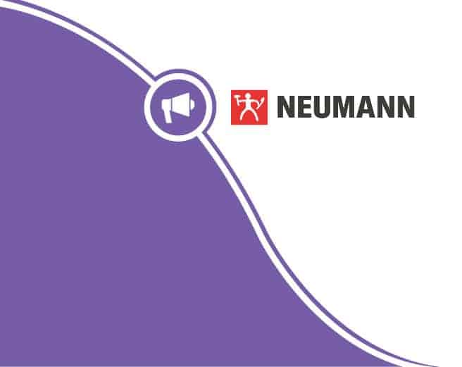a purple background with a neumann logo on it