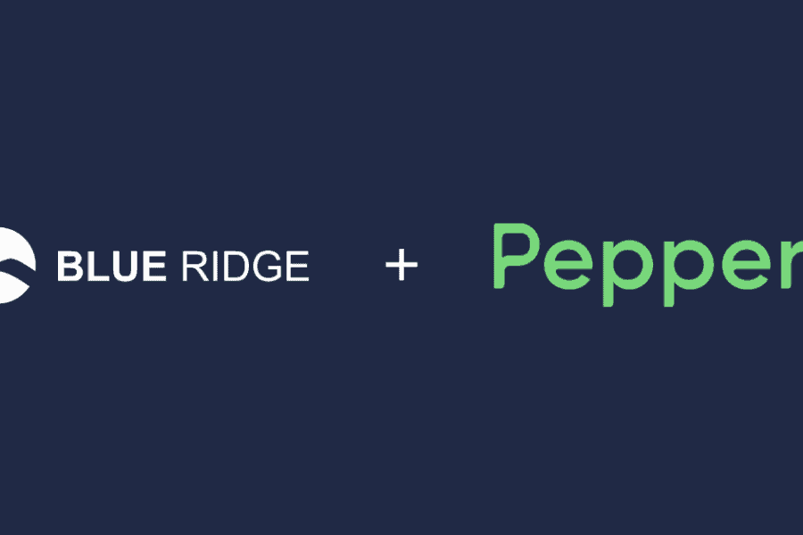 blue ridge and pepper logos on a dark blue background