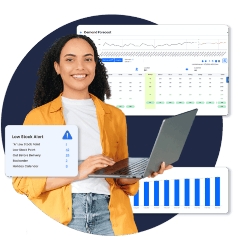 woman using Blue Ridge supply chain management software